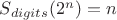 $S_{digits}(2^n)=n$
