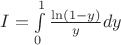 $I = \int\limits_0^1 \frac{\ln(1-y)}{y}dy$