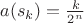 $a(s_k)=\frac{k}{2^n}$