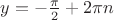 $y=-\frac{\pi}2+2\pi n$