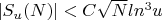 $|S_u(N)|<C\sqrt{N}ln^3u$