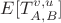 $E[T_{A,B}^{v,u}]$