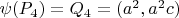 $\psi(P_4)=Q_4=({a^2},{a^2}{c})$