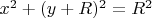 $x^2 +(y + R)^2 = R^2$