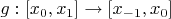 $g:[x_0,x_1]\to[x_{-1},x_0]$