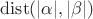 ${\rm dist}(|\alpha|, |\beta|)$