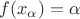 $f(x_\alpha)=\alpha$