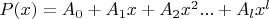 $P(x) = A_0+A_1x+A_2x^2...+A_lx^l$