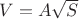 $V= A \sqrt{S}$