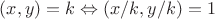 $(x,y)=k\Leftrightarrow (x/k,y/k)=1$