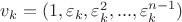 $v_k=(1,\varepsilon_k, \varepsilon_k^2,..., \varepsilon_k^{n-1})$