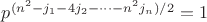 $p^{(n^2-j_1-4j_2-\dots-n^2j_n)/2}=1$