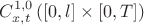 $C_{x,t}^{1,0}\left([0,l]\times[0,T]\right)$