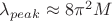 $\lambda_{peak} \approx 8\pi^2 M$