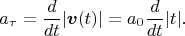 $$a_\tau=\frac{d}{dt}|\boldsymbol v(t)|=a_0\frac{d}{dt}|t|.$$