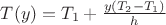 $T(y)=T_1+\frac{y(T_2-T_1)}{h}$