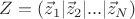 $Z = ( \vec z_1 | \vec z_2 | ... | \vec z_N) $