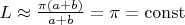 $ L\approx {\frac {\pi (a+b)}{a+b}}=\pi=\operatorname{const}$