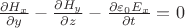 $\frac{\partial H_x}{\partial y}-\frac{\partial H_y}{\partial z}-\frac{\partial {\varepsilon_0 E_x}}{\partial t} =0 $