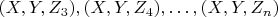 $ (X, Y, Z_3), (X, Y, Z_4),&hellip;,(X, Y, Z_n) $