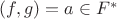 $(f,g)=a \in F^*$
