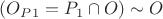 $(O_P_1 = P_1 \cap O) \sim O$