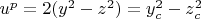 $u^p=2(y^2-z^2)=y^2_c-z^2_c$