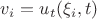 $v_i=u_t(\xi_i,t)$