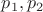 ${p}_{1},{p}_{2}$