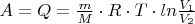 $A=Q=\frac{m}{M}\cdot R\cdot T\cdot ln\frac{V_1}{V_2}$