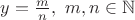 $y=\frac{m}{n}, \ m,n \in \mathbb{N}$