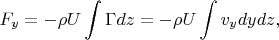 $$F_y = -\rho U\int\Gamma dz = -\rho U\int v_y dydz,$$