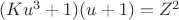 $(Ku^3+1)(u+1)=Z^2$