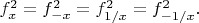 $f_x^2=f_{-x}^2=f_{1/x}^2=f_{-1/x}^2.$