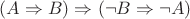 $(A \Rightarrow B) \Rightarrow (\neg B \Rightarrow \neg A ) $