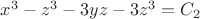 $x^3 - z^3 - 3yz - 3z^3 = C_2$