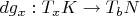 $d g_x: T_x K \rightarrow T_b N$