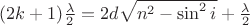$(2k+1)\frac \lambda 2=2d\sqrt{n^2-{\sin^2 i}}+\frac \lambda 2$