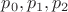 $p_0, p_1, p_2$