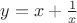 $y=x+\frac{1}{x}$