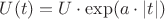 $U(t)=U\cdot \exp(a\cdot|t|)$