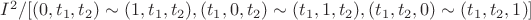 $I^2/[(0,t_1,t_2)\sim(1,t_1,t_2),(t_1,0,t_2)\sim(t_1,1,t_2),(t_1,t_2,0)\sim(t_1,t_2,1)] $