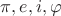 $\pi,e,i,\varphi$