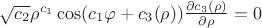 $\sqrt{c_2}\rho^{c_1}\cos(c_1 \varphi+c_3(\rho))\frac{\partial c_3(\rho)}{\partial \rho}=0$