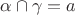$\alpha \cap \gamma=a$