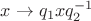$x\to q_1xq_2^{-1}$