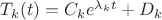 $T_k(t)=C_ke^{\lambda_kt}+D_k$