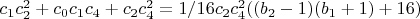 $c_1 c_2^2+c_0 c_1 c_4+c_2 c_4^2=1/16 c_2 c_4^2 ((b_2-1)(b_1+1)+16)$