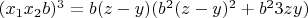 $(x_1x_2b)^3=b(z-y)(b^2(z-y)^2+b^23zy)$