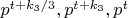 $p^{t+k_3/3}, p^{t+k_3}, p^{t}$